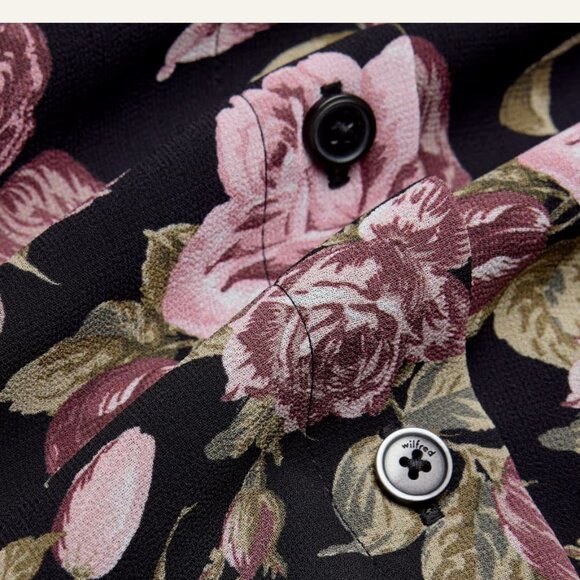 ARITZIA Wilfred Broadway Dress, black/berry floral, sz M - Picture 4 of 10